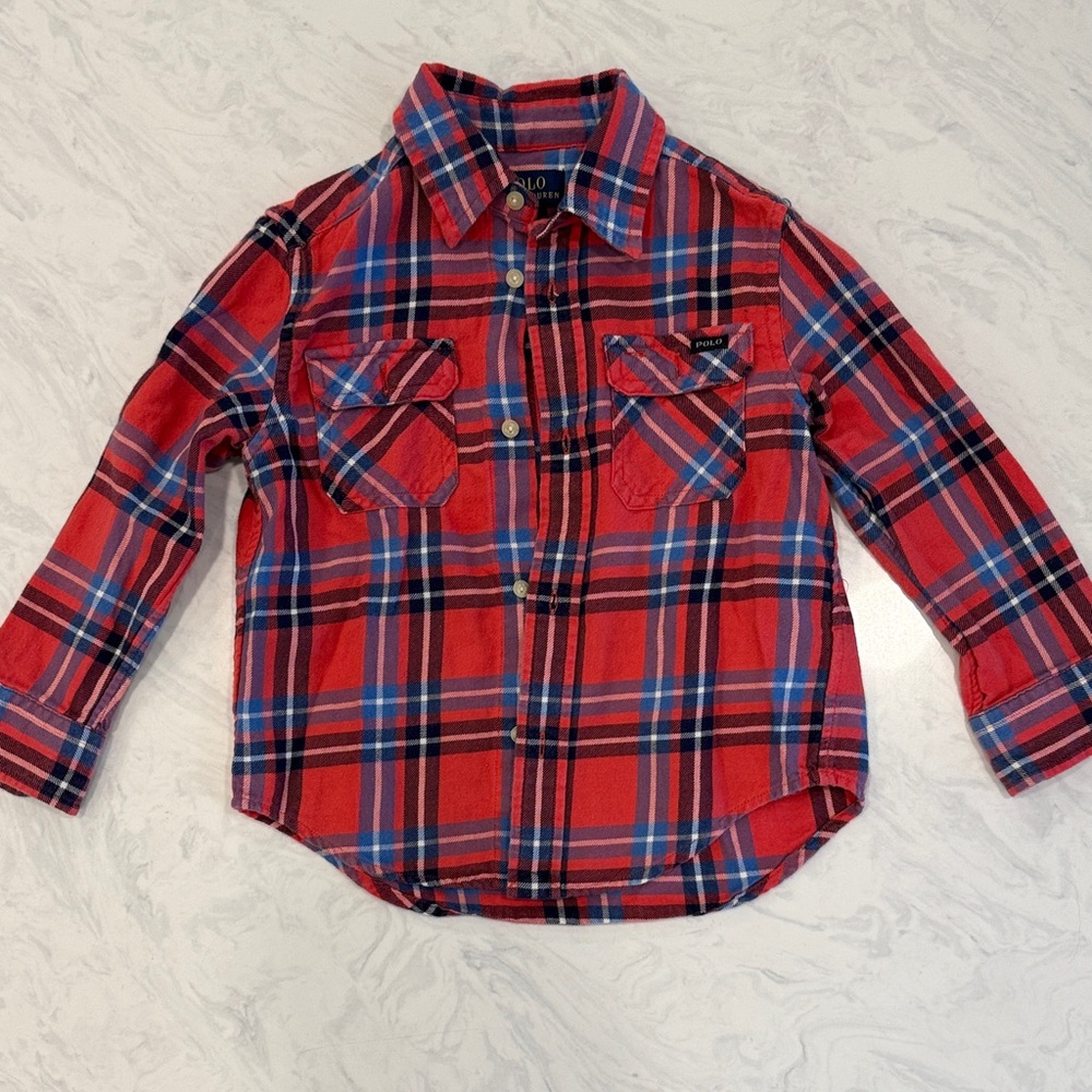 Ralph Lauren Kids Red and Blue Plaid Shirt